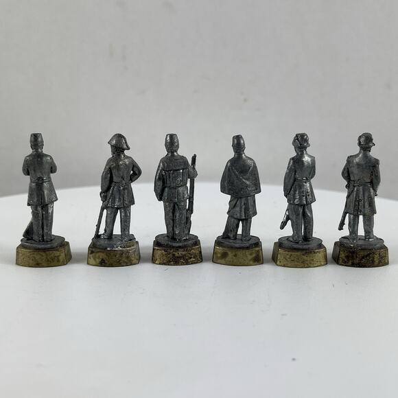 Six Civil War Soldiers Metal Pewter Finished Figures Measures 1-5/8" - Picture 3 of 13